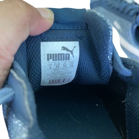 Puma Women's Glitter Lace-up Sneakers Blue, White and Soft White Size 7 Medium - Picture 6 of 7